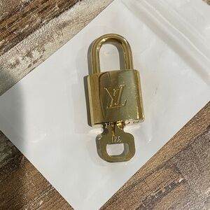 Louis Vuitton Gold Padlock and Key Set #321